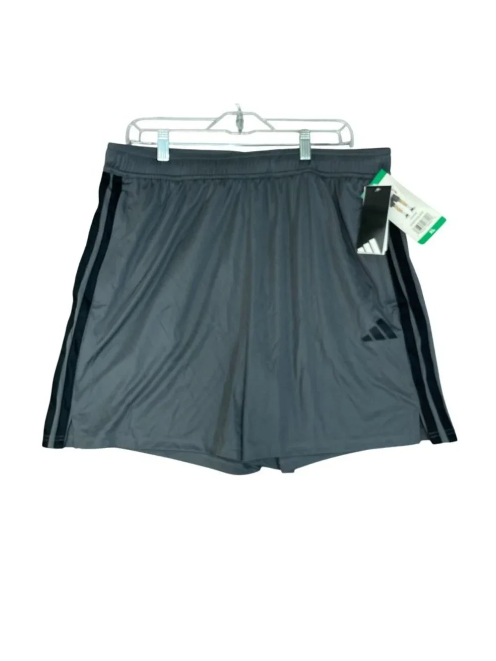 NWT Adidas Men's XL Gray Active Track Shorts Polyester Elastic Waistband